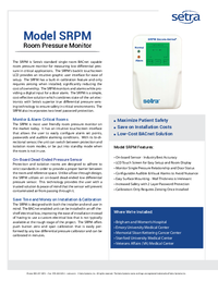 Thumbnail of document Data Sheet - SRPM Room Pressure Monitor